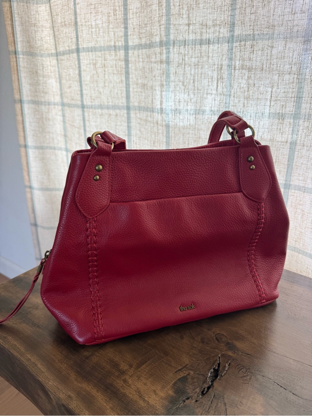The Sak Melrose Shoulder Satchel in red leather